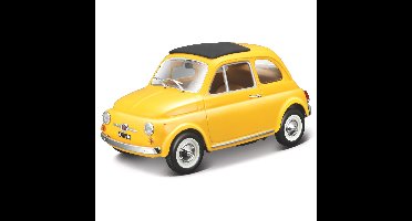 Bburago Modelauto Fiat 500 F - 1965 - geel - schaal 1:24