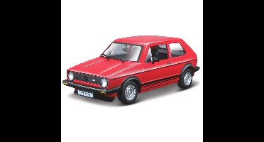 Bburago Modelauto Volkswagen Golf MK1 - rood - schaal 1:24