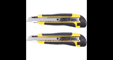 Benson Afbreekmes - 2x - profi - snijmes - werkmes - 18 mm - geel