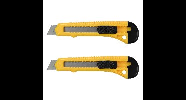 Benson Afbreekmes - 2x - werkmes - snijmes - 18 mm - staal - geel