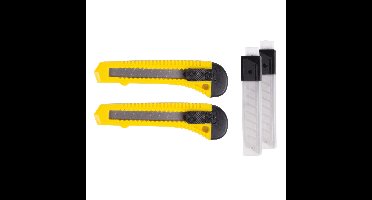 Benson Afbreekmes - 2x - werkmes - snijmes - 18 mm - staal - geel