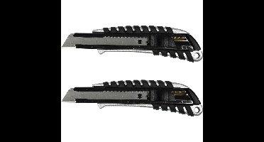 Benson Afbreekmes - 2x - werkmes - snijmes - 18 mm - staal - zwart