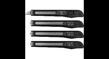 Benson Afbreekmessen - 4x stuks - zwart - breed - scherp mes