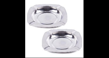 Benson Asbak - 2x - rvs - 11cm - stapelbaar - binnen/buiten