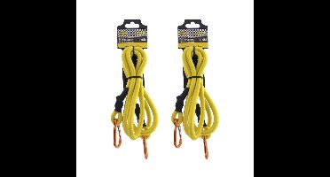 Benson Bagage elastiek met karabijnhaak - 2x - 180 cm - geel - spin