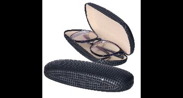 Benson Brillenkoker - 2x - blauw/zilver print - magnetische sluiting