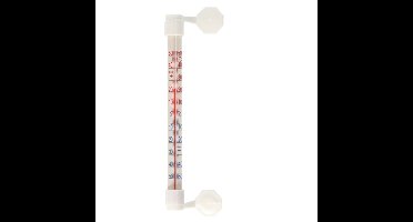 Benson Buitenthermometer - wit - kunststof - 21 cm - met stickers