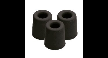 Benson Deurbuffer / deurstopper rubbers - 3x - zwart - 60 x 40 mm