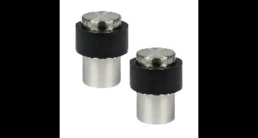 Benson Deurstopper - 2x - zilverkleurig - schroef montage - 4x3cm