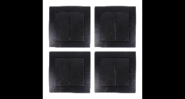 Benson Inbouw wisselschakelaar dubbel - 4x - zwart - 250V 10A - WCD