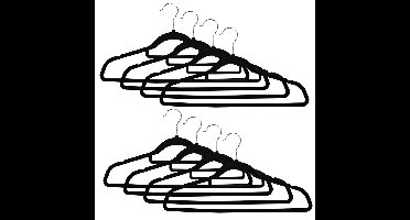 Benson Kledinghangers - 8x - kunststof - draaihaak - buigbaar - 44 cm