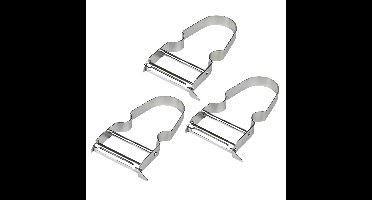 Benson Kook/keuken gerei - 3x - schilmes/dunschiller - zilver - RVS