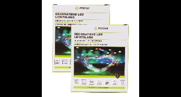 Benson Lichtsnoer - 2x - LED - multicolor - waterdicht - 13M - lichtslang / feestversiering
