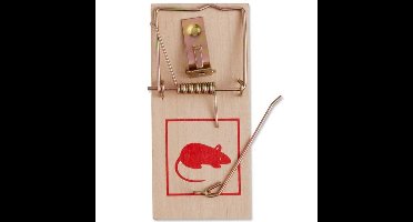 Benson Muizenval - 12x stuks - hout/metaal - 10 cm - muizenklem