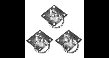 Benson Oogplaat - 3x - 8 cm - met ring - 5 cm - staal verzinkt