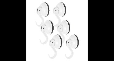 Benson Ophanghaak - met zuignap - wit - 6x - draagkracht 2 kilo