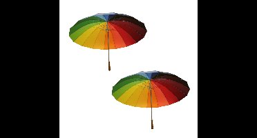 Benson Paraplu golfmodel - 2x - regenboog - 130 cm - gaypride