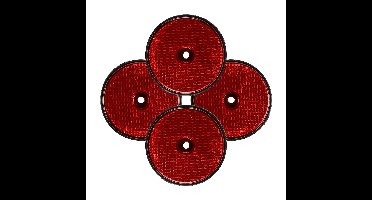 Benson Reflector - 4x - rood - schroefbevestiging - 60 mm - rond
