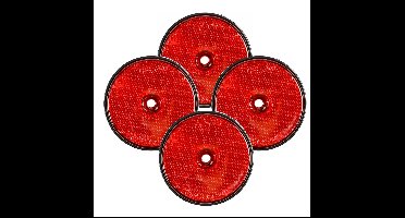 Benson Reflector - 4x - rood - schroefbevestiging - 60mm - rond