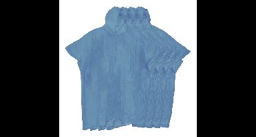 Benson Regenponcho met capuchon - 10x - blauw - herbruikbaar - PVC