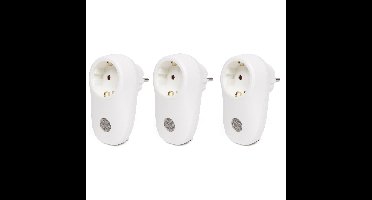 Benson Stekker met lichtsensor - 3x - wit - Stopcontact