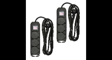 Benson Stekkerdoos 3-voudig - 2x - schakelaar - waterdicht - geaard