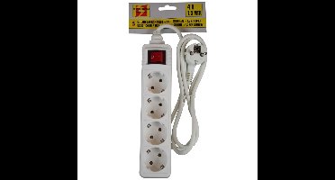 Benson stekkerdoos -3x - 4-voudig - wit - 1,5 meter