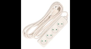 Benson Stekkerdoos - 4-voudig - wit - 5 meter aanloopsnoer