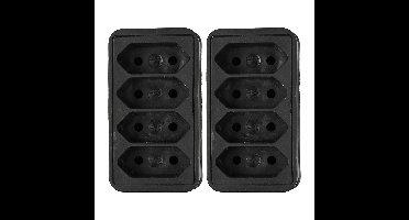 Benson Stopcontact splitter - 2x - quattro - zwart - voor 4 platte stekkers