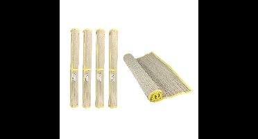 Benson Strandmat - 4x - riet - geel - 60 x 180 cm - zonmat