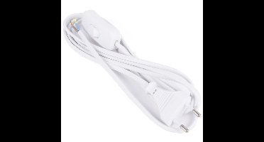 Benson Stroomsnoer - met stekker - aan/uit schakelaar - wit - 2 meter