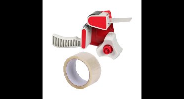 Benson Tape dispenser/houder - kunststof - incl. 2 rollen verpakkingstape