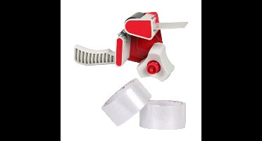 Benson Tape dispenser/houder - kunststof - incl. 2 rollen verpakkingstape