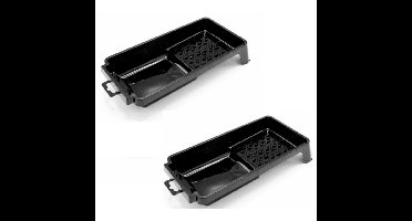 Benson Verfbak voor verfrollers/lakrollers - 2x - zwart - tot 10 cm