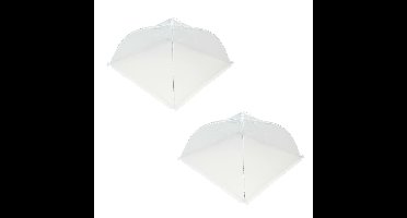 Benson Voedselkap - 2x - 43 x 43 cm - wit - opvouwbare vliegenkap
