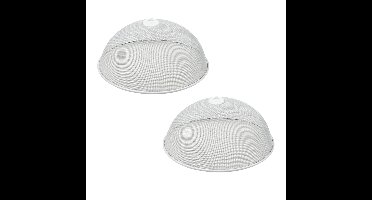 Benson Voedselkap - 2x - rond - 30 cm - wit - metaal - vliegenkap