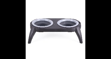 Benson Voer- en drinkbak - 2-in-1 - 500 ml - grijs - opvouwbaar