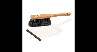 Benson White magic Stoffer en blik set - paardenhaar - metaal