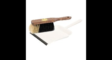 Benson White magic Stoffer en blik set - paardenhaar - metaal