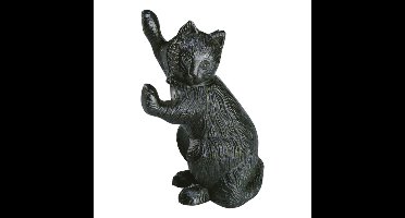 Best for Boots Deurstopper kat - zwart - gietijzer - 13 x 10 x 21 cm