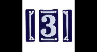 Best for Boots huisnummer 3 - met sierrand - Oudhollands - emaille