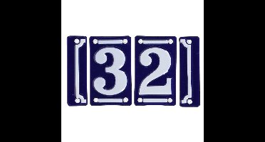 Best for Boots huisnummer 32 - met sierrand - Oudhollands - emaille