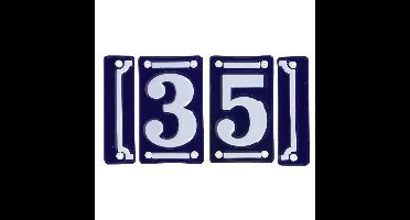 Best for Boots huisnummer 35 - met sierrand - Oudhollands - emaille