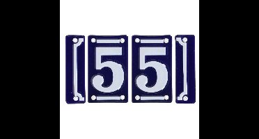 Best for Boots huisnummer 55 - met sierrand - Oudhollands - emaille