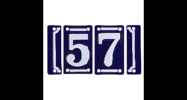 Best for Boots huisnummer 57 - met sierrand - Oudhollands - emaille