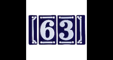 Best for Boots huisnummer 63 - met sierrand - Oudhollands - emaille