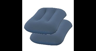 Bestway opblaasbaar reiskussen - 2x - blauw - 38 x 24 cm - reizen