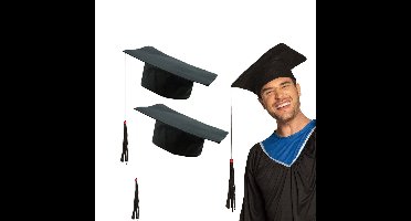 Boland Afstudeer/geslaagd hoedje - 4x - zwart - diploma