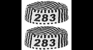 Boland Boevenmuts - 2x - zwart/wit - boef - crimineel - gevangene