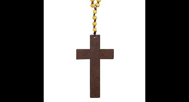 Boland Carnaval/verkleed accessoires Non/priester/dominee/monnik - ketting met kruis - kralen